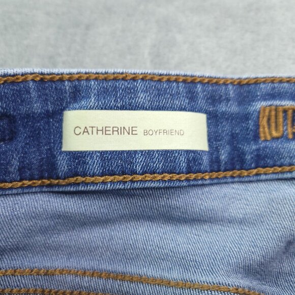 Kut From The Kloth Womens Catherine Boyfriend Jeans 10 Patchwork Distressed - Picture 7 of 9